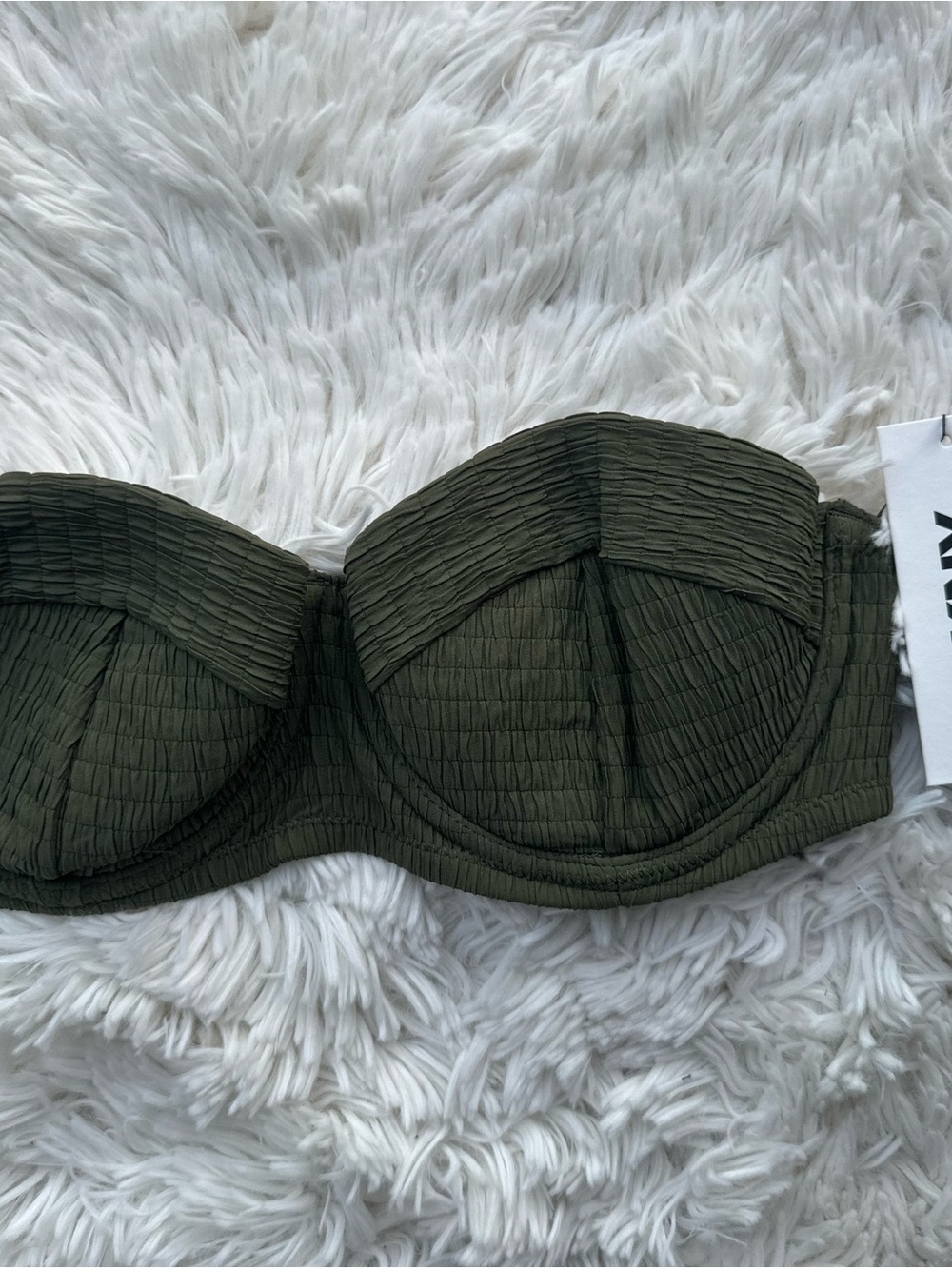 DKNY Strapless/Straps Olive Green swim top - Picture 5 of 5
